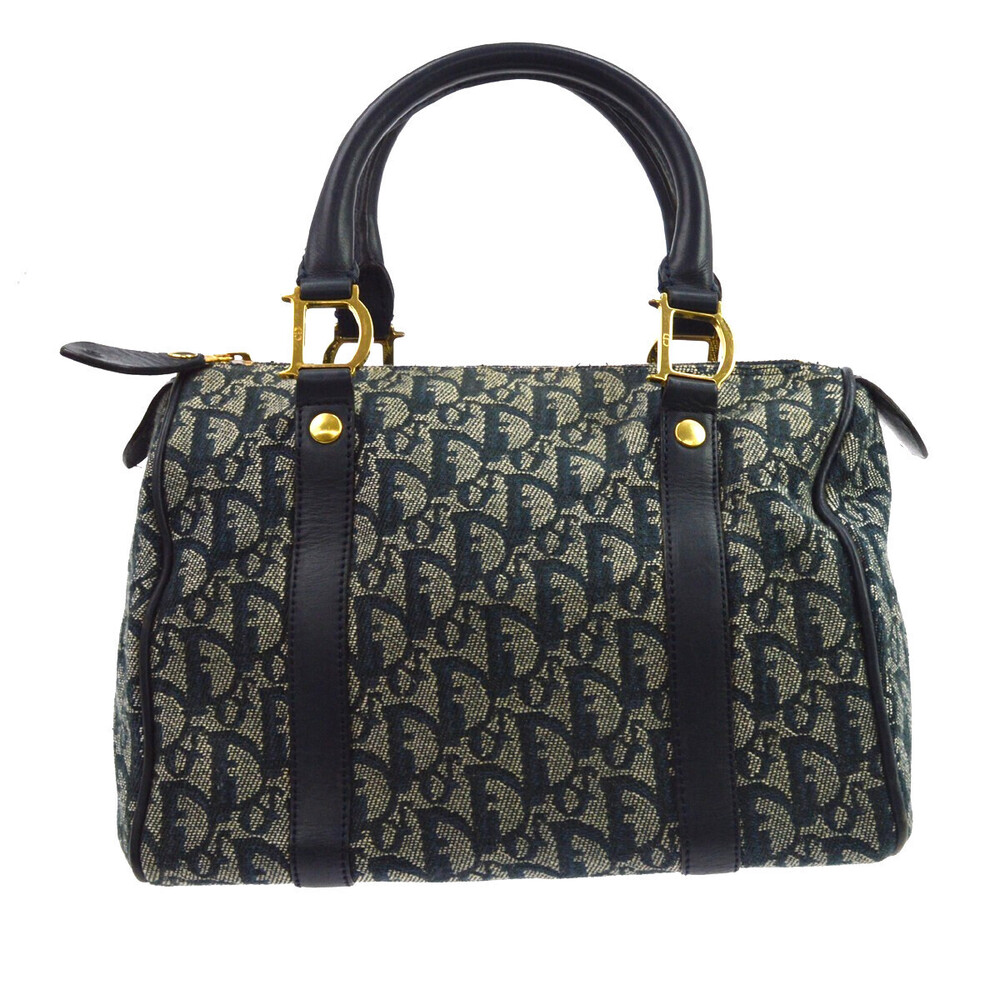 Christian Dior Vintage Trotter Boston Diorissimo Canvas Small